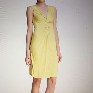 Bcbg yellow twist front dress